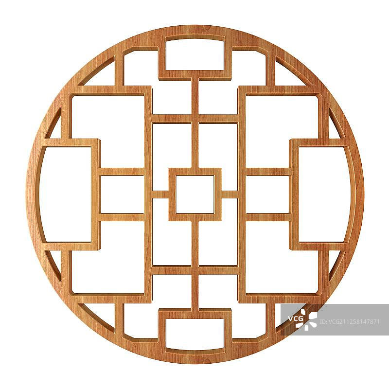 复古木纹窗花图片素材