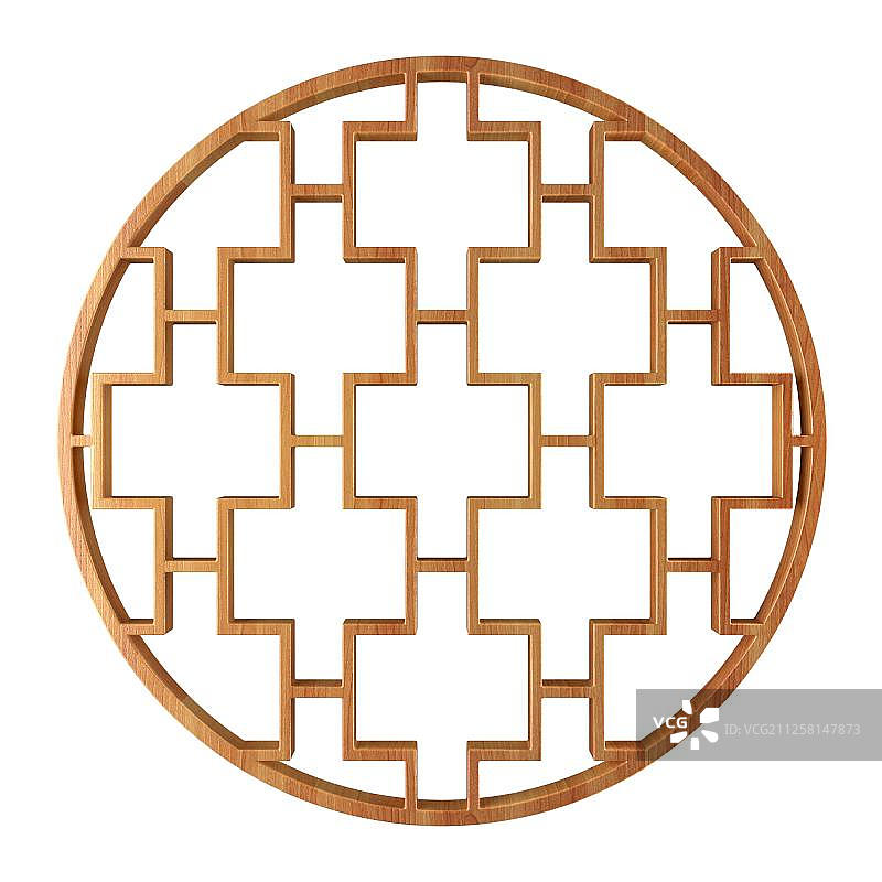 复古木纹窗花图片素材