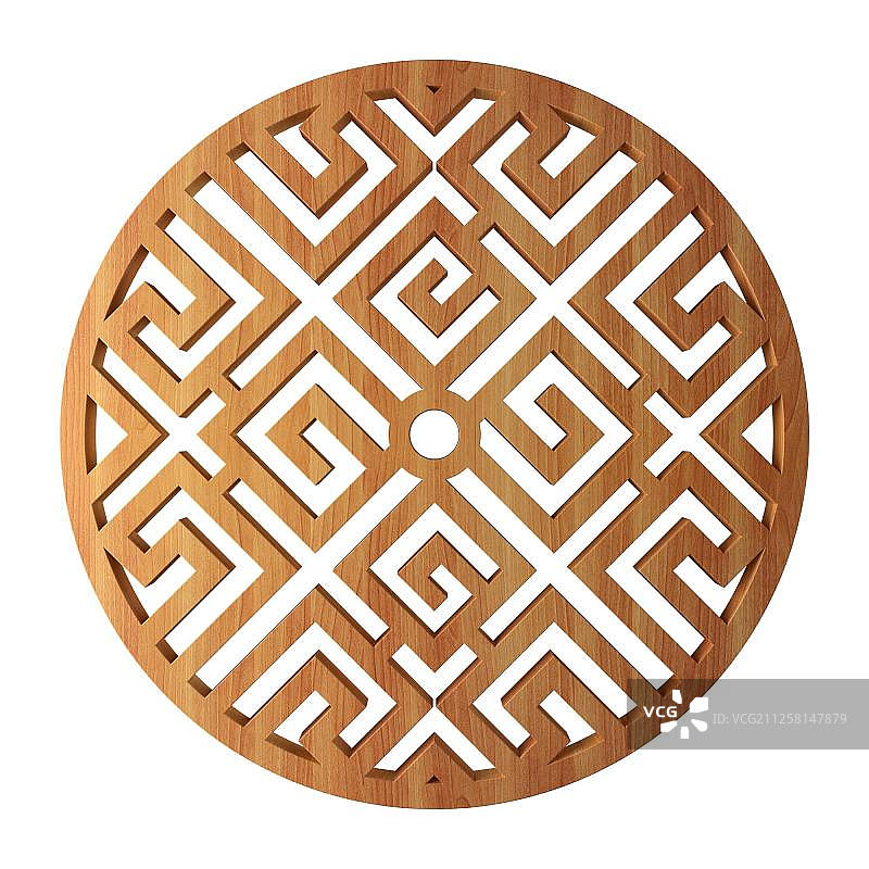 复古木纹窗花图片素材