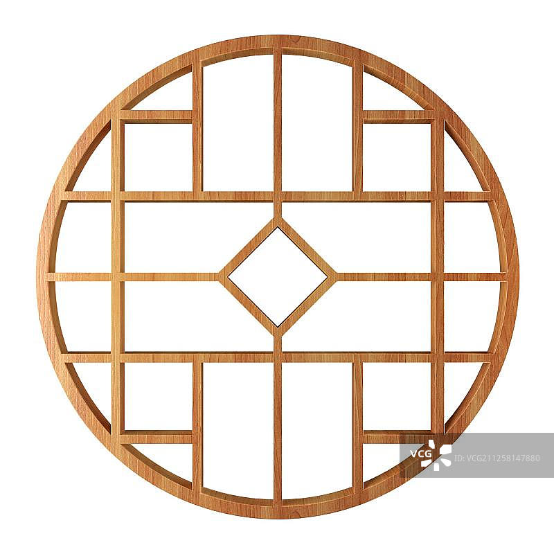 复古木纹窗花图片素材