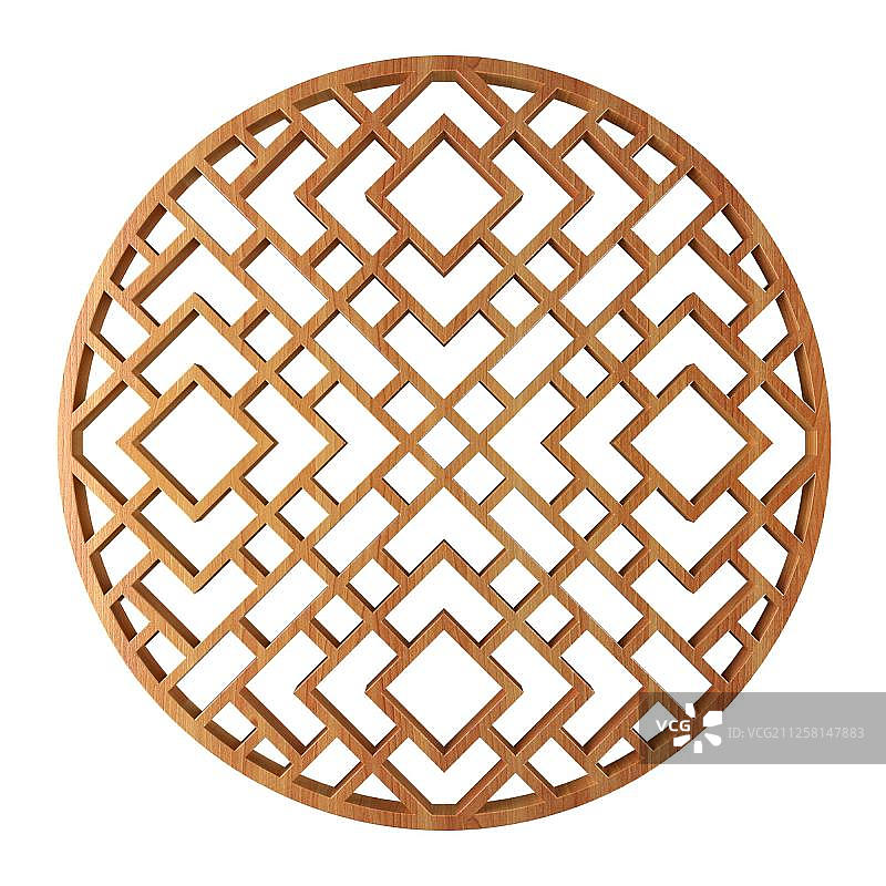 复古木纹窗花图片素材