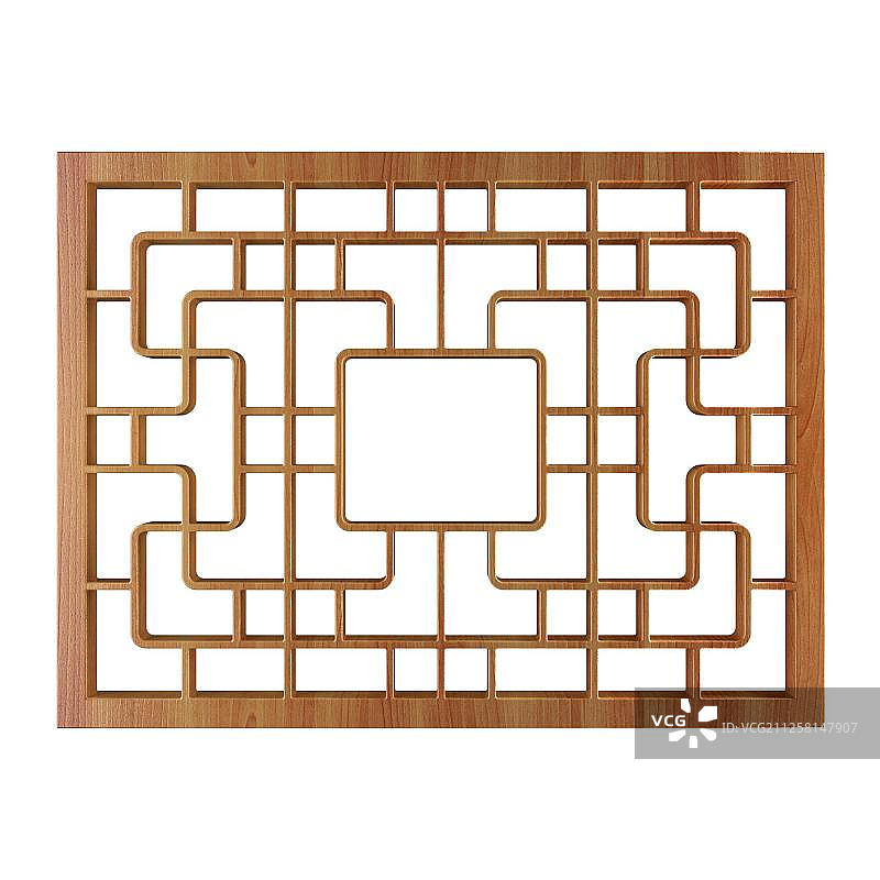 复古木纹窗花图片素材