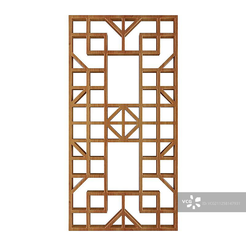 复古木纹窗花图片素材