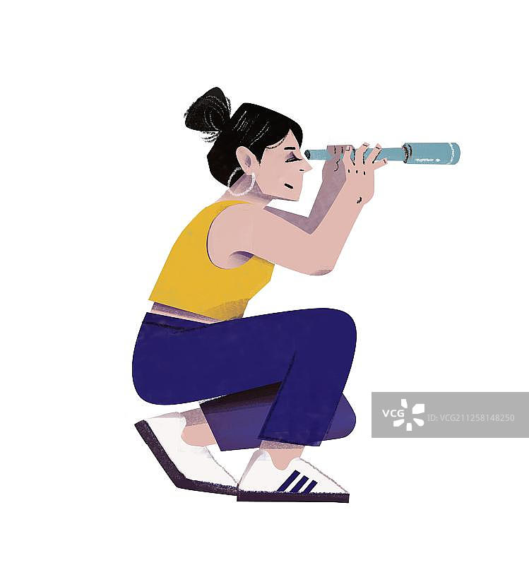 眺望女图片素材