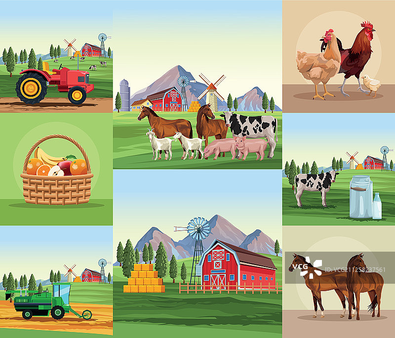 农场卡通素材图片素材