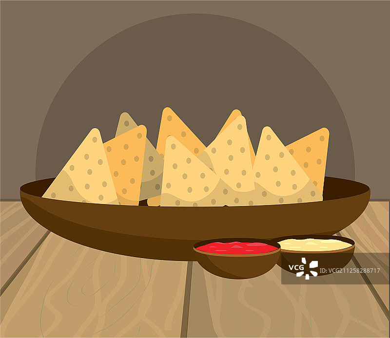 餐桌上的美味墨西哥食物卡通图片素材