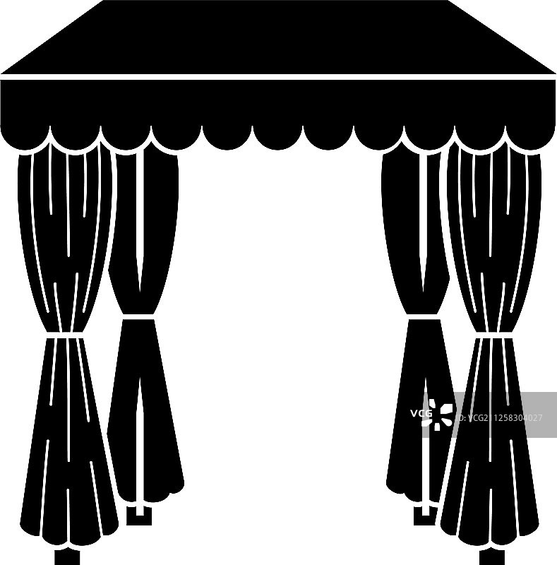 婚礼帐篷图标，简约风格图片素材