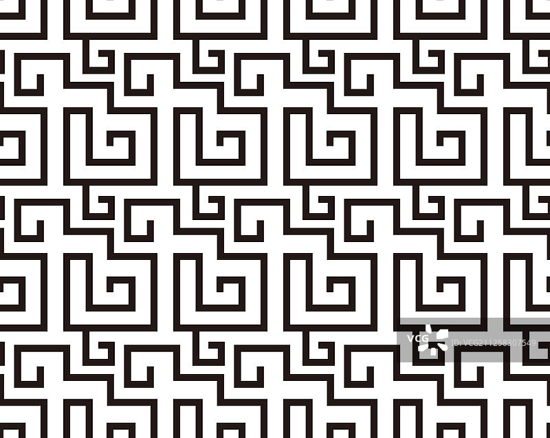 无缝的黑色线条艺术装饰壁纸图案图片素材