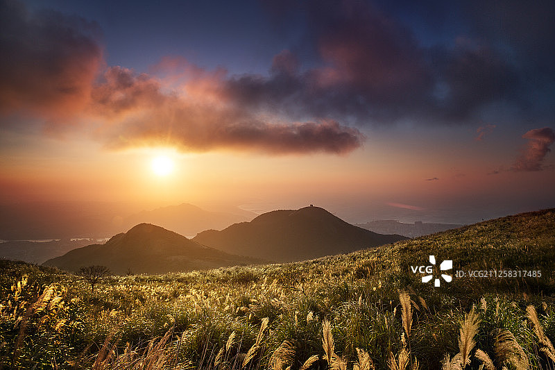 台湾,台北市,新北市,北投区,阳明山公园,大屯山图片素材