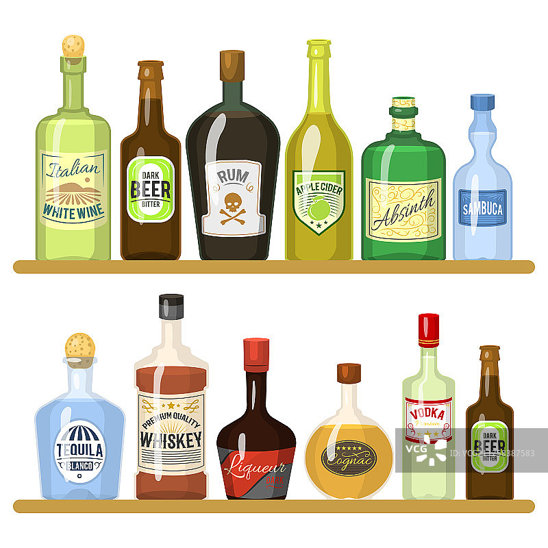 瓶装酒精饮料图片素材