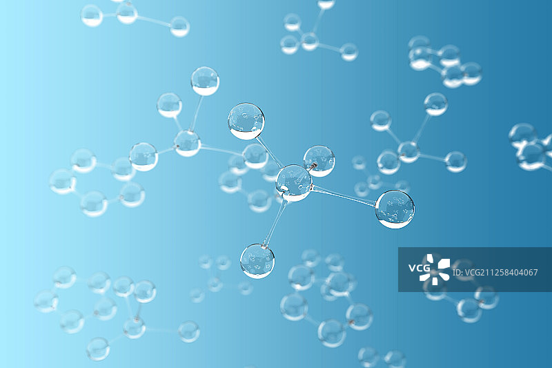 3D抽象分子链图片素材