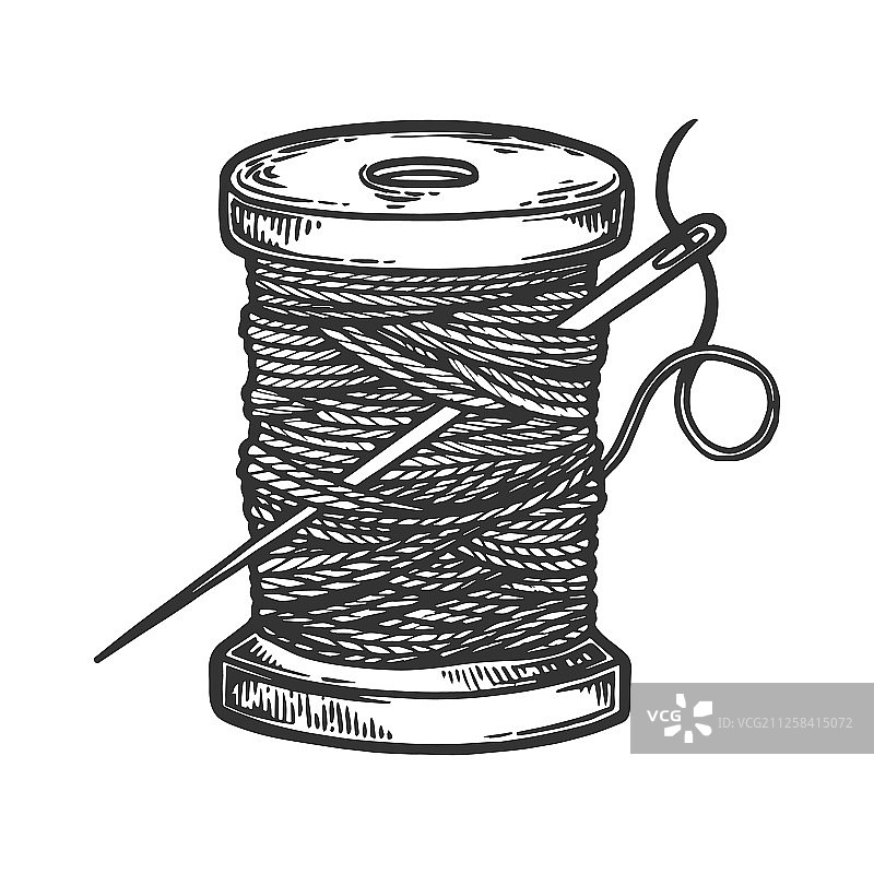 线轴和针雕刻图片素材