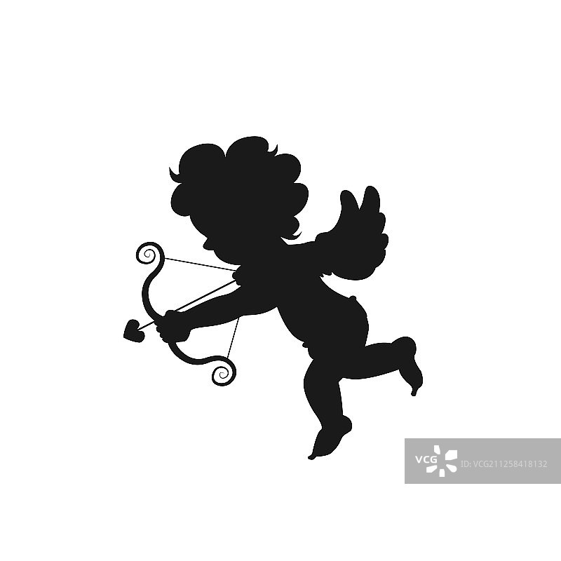 丘比特爱神剪影婴儿符号图片素材