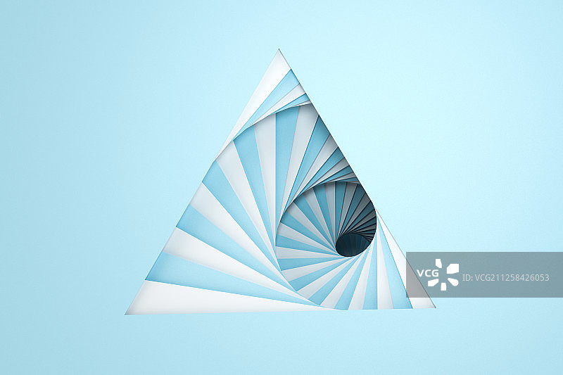 旋转的三角形卡纸背景 三维渲染图片素材