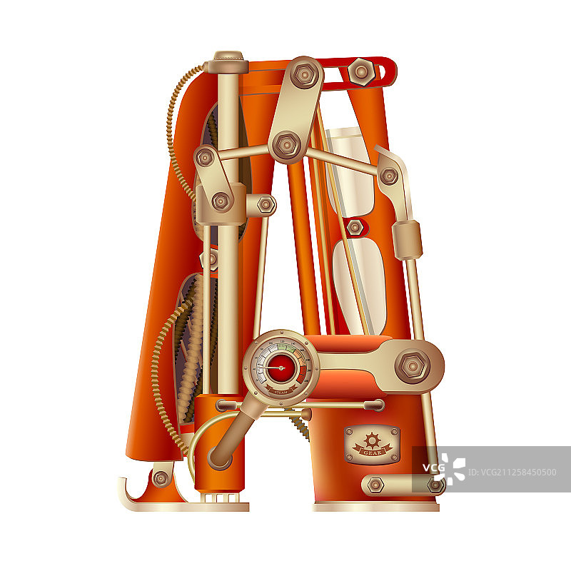 机械字母表中的字母A图片素材