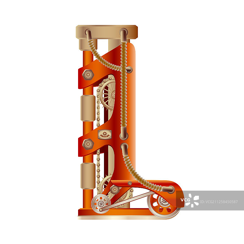 机械字母L图片素材