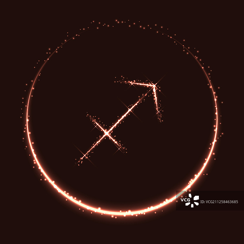 闪亮的射手座占星符号图片素材