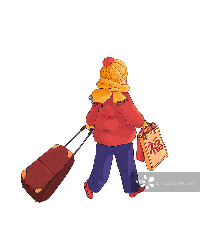 回家过年的人插画图片素材