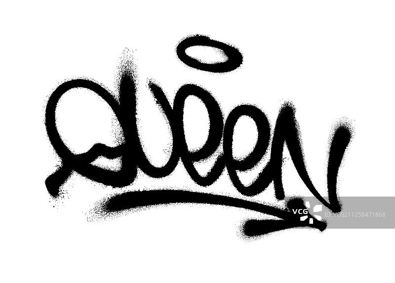 喷绘女王字体涂鸦图片素材