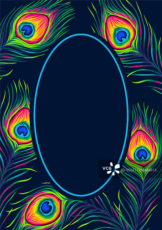 孔雀羽毛边框图片素材