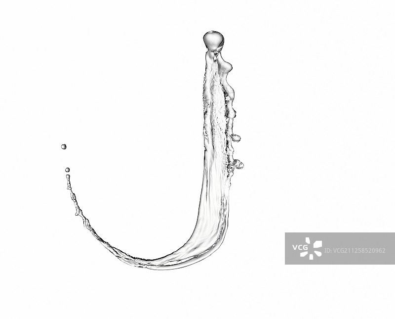 白色背景水形状字母J图片素材