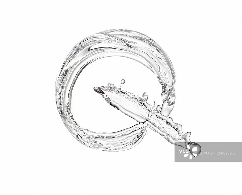 白色背景水形状字母Q图片素材