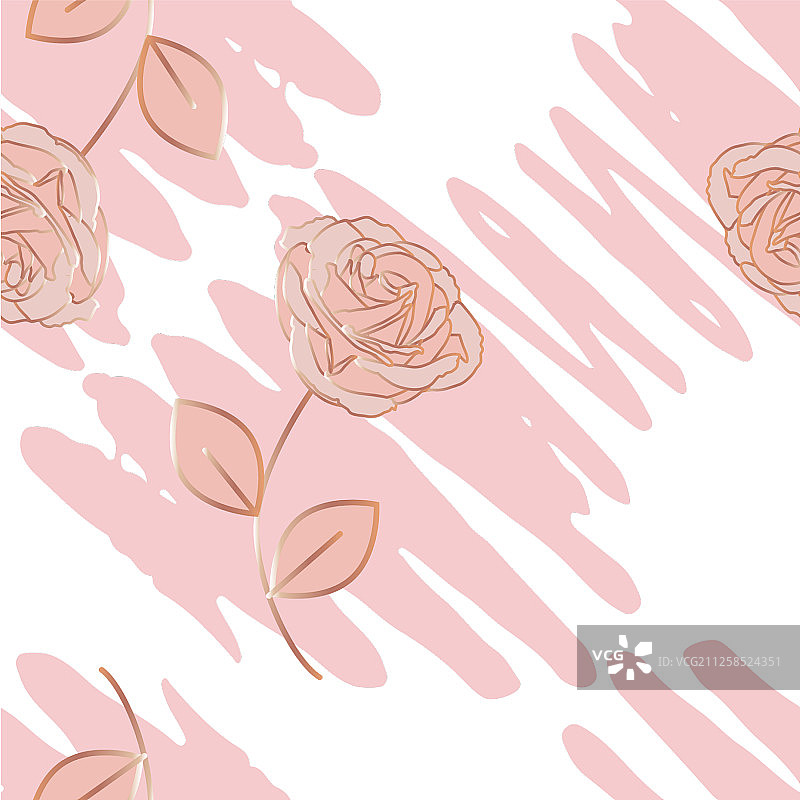 铅笔笔触和玫瑰图案图片素材