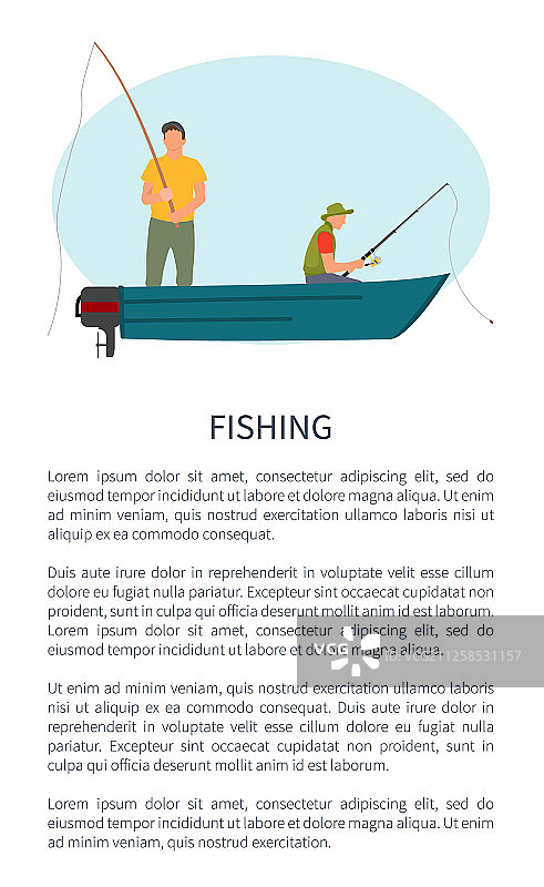 乘坐摩托艇的渔夫海报图片素材