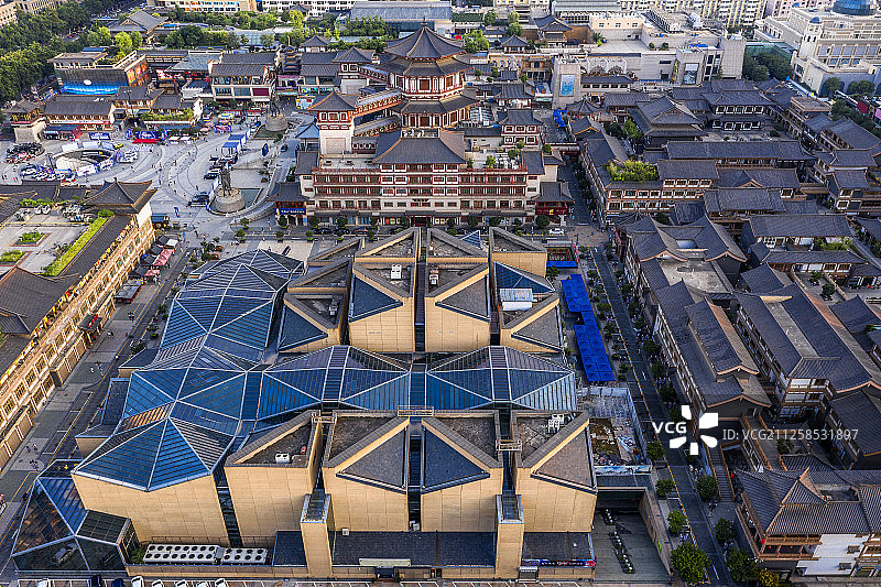 西安 大唐西市 建筑群 航拍图片素材