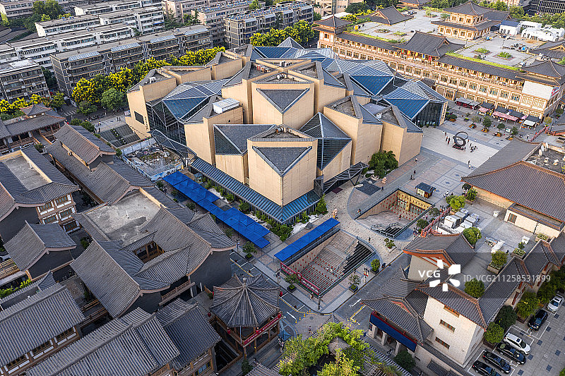 西安 大唐西市 建筑群 航拍图片素材