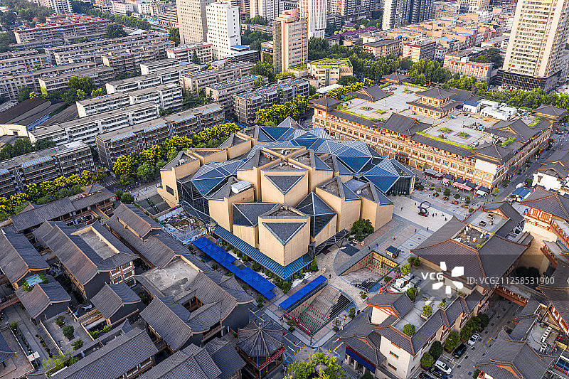 西安 大唐西市 建筑群 航拍图片素材