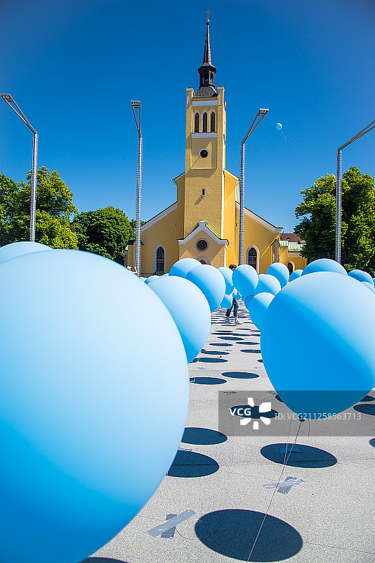 爱沙尼亚塔林自由广场圣约翰教堂图片素材