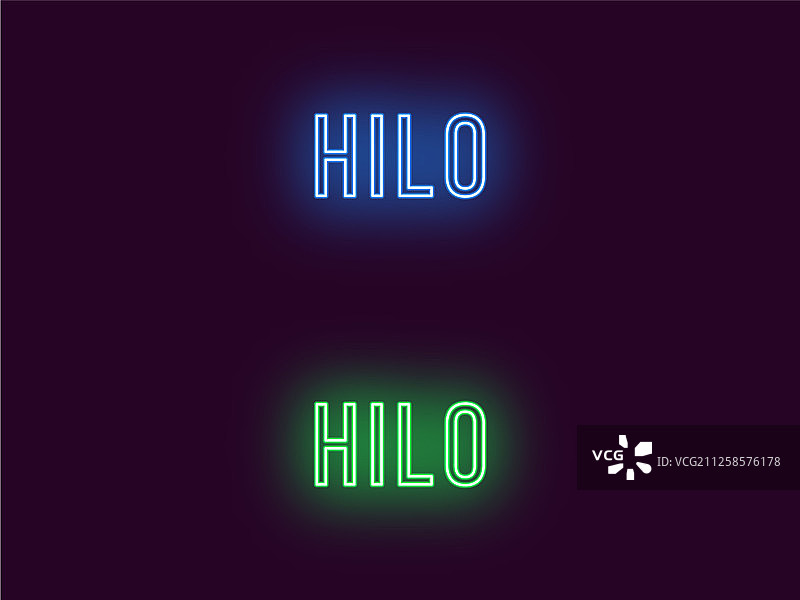 夏威夷希洛市霓虹文字图片素材