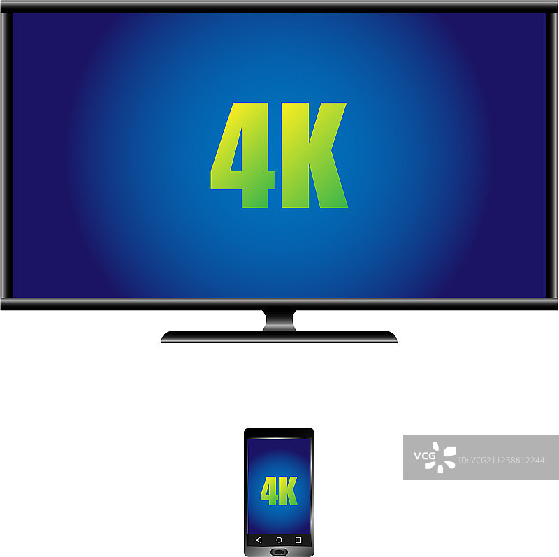 4K宽屏电视LCD显示器和遥控器图片素材