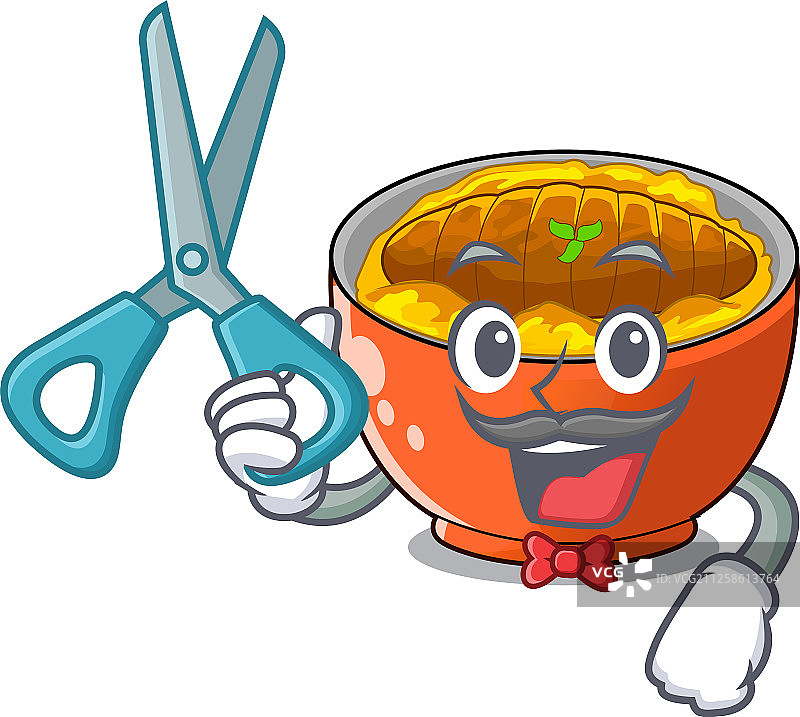 理发师炸猪排饭卡通形象图片素材