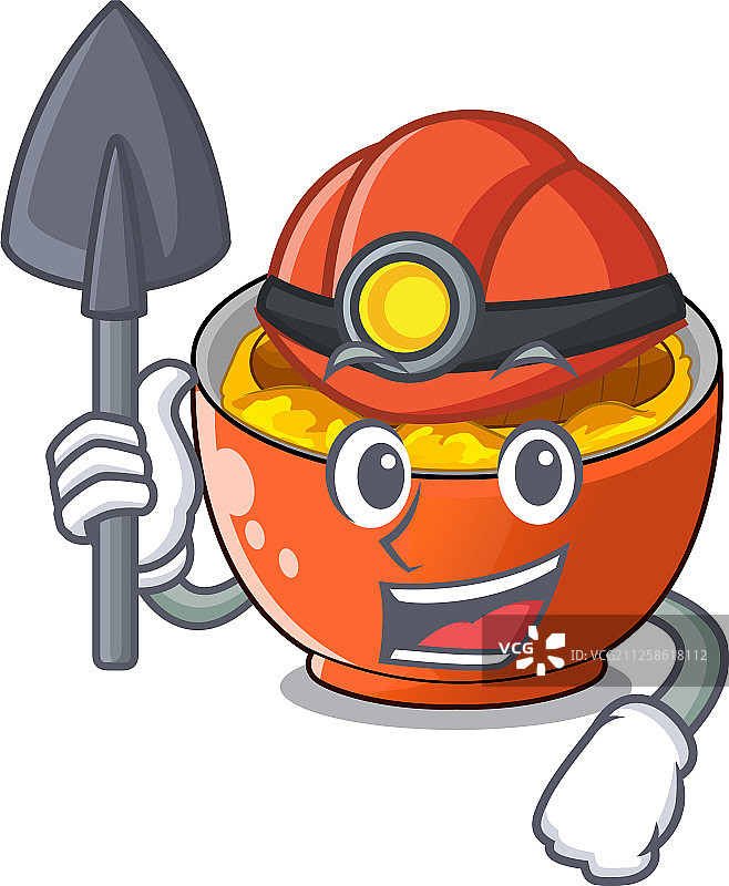 卡通桌上的矿工热猪排饭图片素材