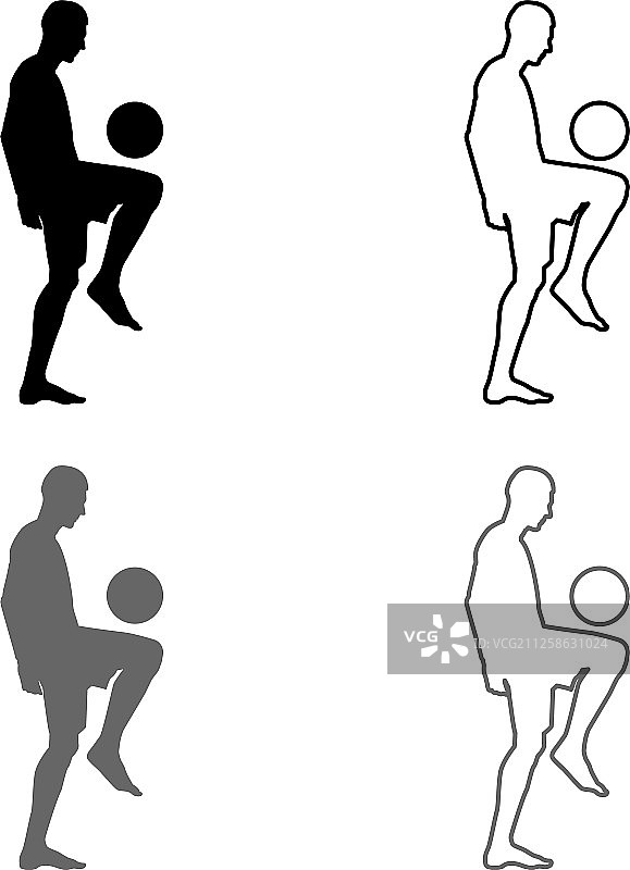 足球运动员用膝盖颠球图片素材