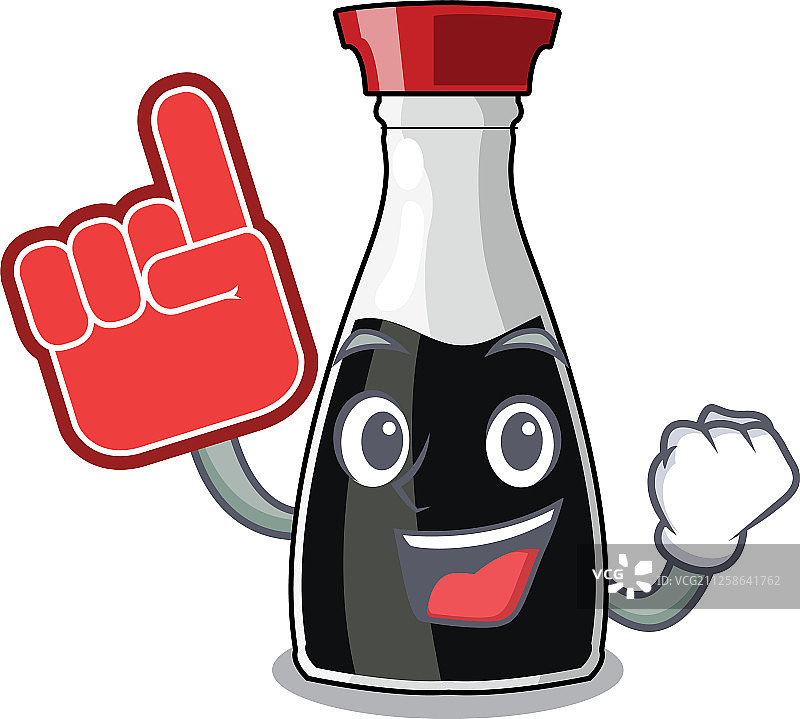 吉祥物上的酱油泡沫手指图片素材