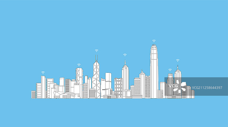 香港天际线图片素材