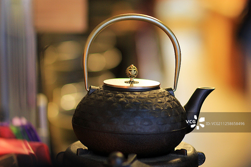 中国茶壶的特写图片素材