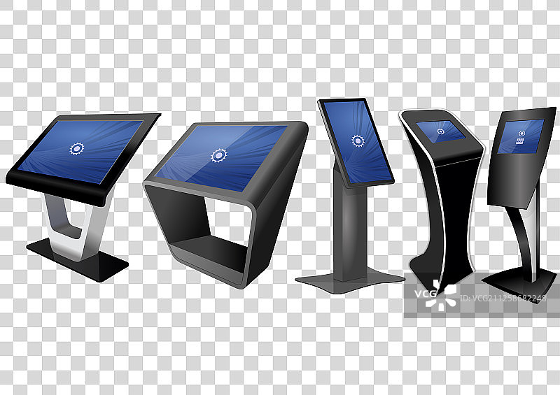 五个促销互动信息亭图片素材