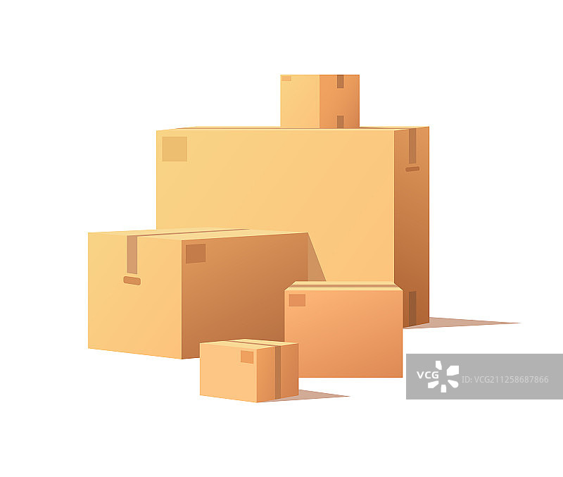 大小纸板箱（已隔离）图片素材
