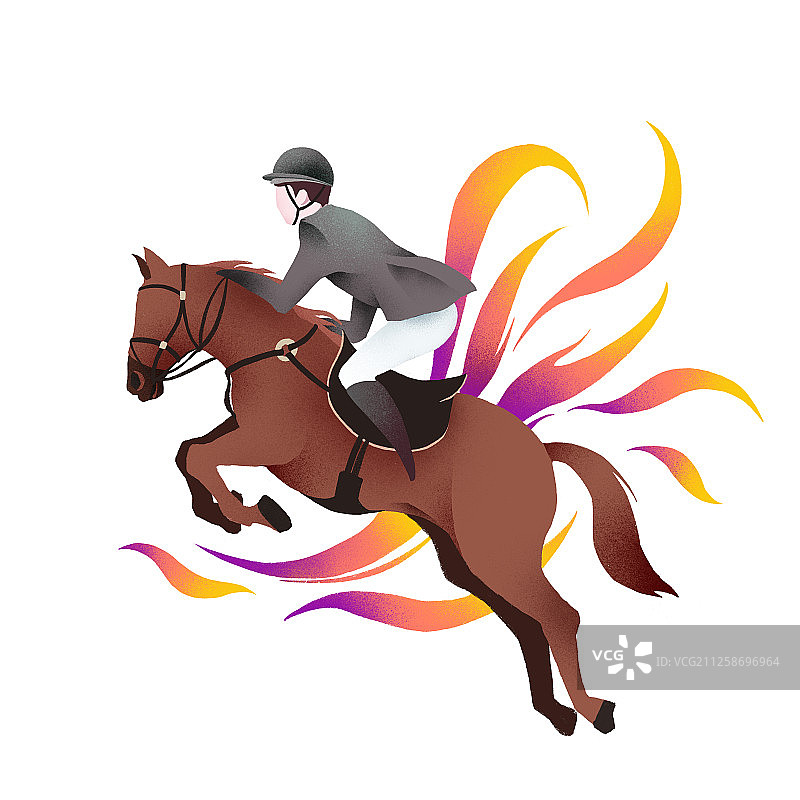 项目马术赛马体育运动扁平化图标白色背景有字图片素材