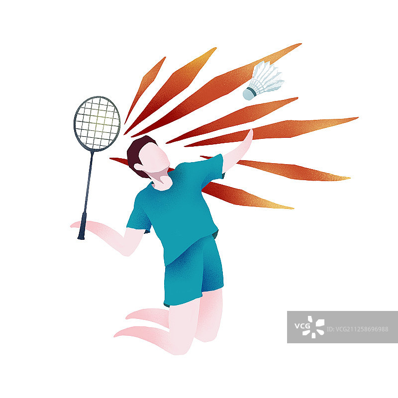 项目羽毛球体育运动扁平化图标白色背景图片素材