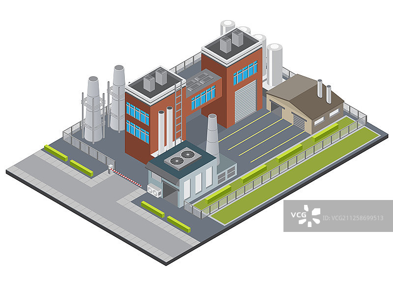 工厂基础设施2.5D背景图片素材