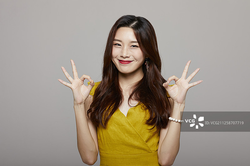 妇女画像系列彩色手部标志图片素材