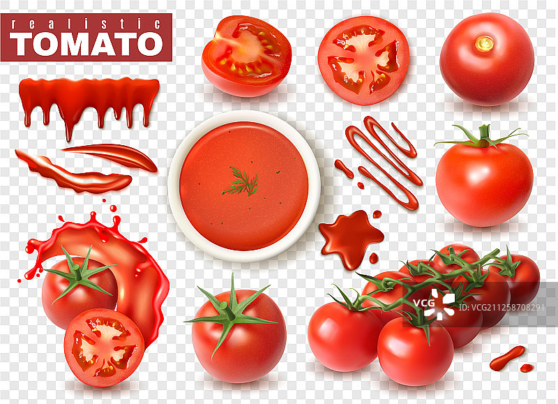 逼真透明番茄素材图片素材