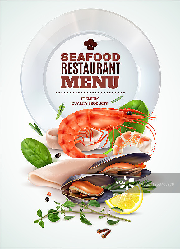 海鲜菜单写实海报图片素材