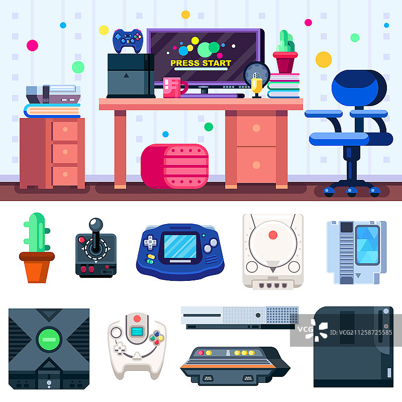 游戏室场景玩家工作区图片素材