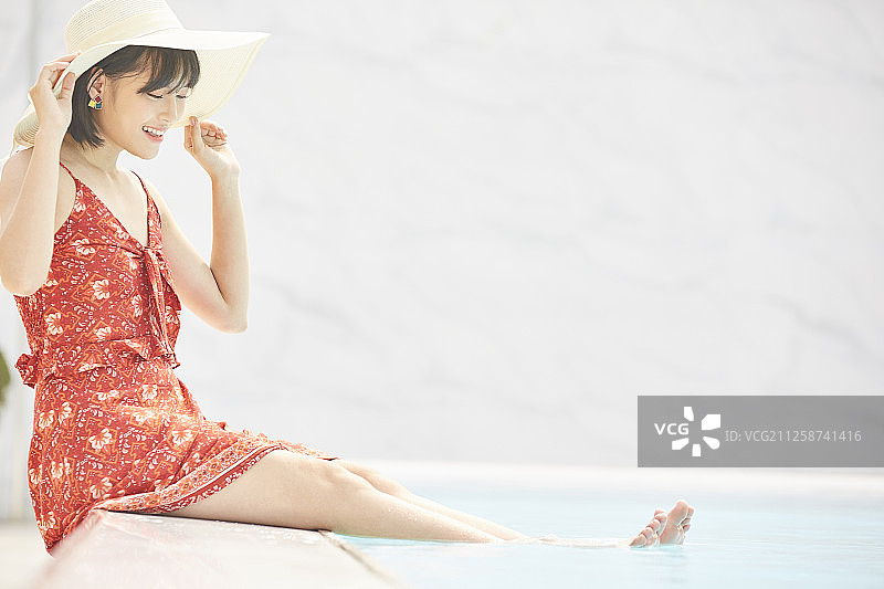 女性女性旅程度假村图片素材